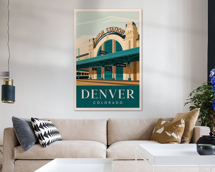 Denver, Colorado Vintage Travel Poster