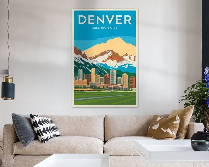Denver, Colorado Vintage Travel Poster
