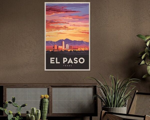 El Paso, Texas Vintage Travel Poster