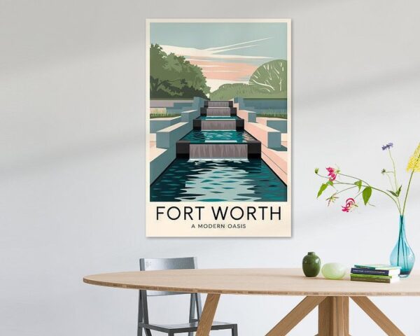 Fort Worth, Texas Vintage Travel Poster