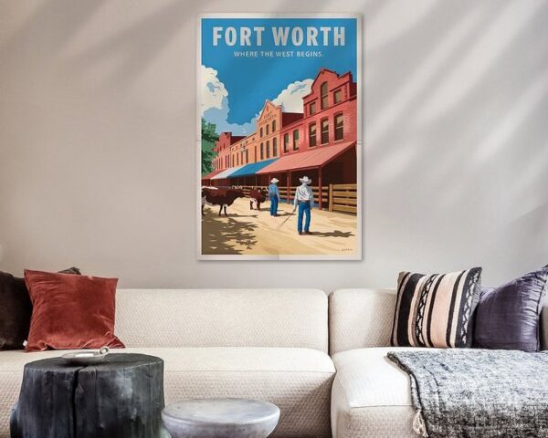 Fort Worth, Texas - Vintage Travel Poster