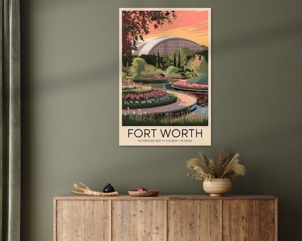 Fort Worth, Texas Vintage Travel Poster