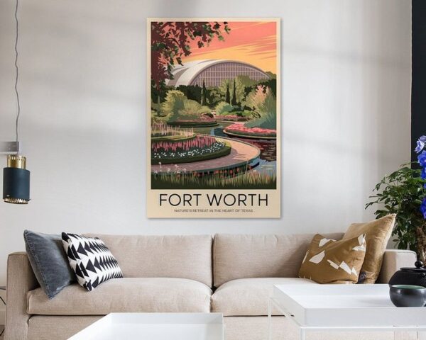 Fort Worth, Texas Vintage Travel Poster