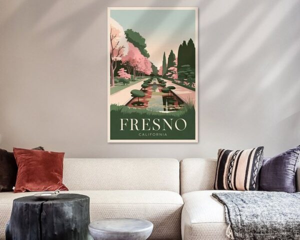 Fresno, California Vintage Travel Poster