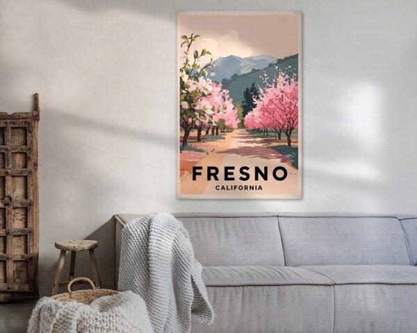 Fresno, California Vintage Travel Poster