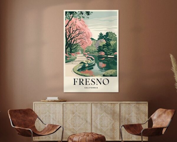 Fresno, California Vintage Travel Poster