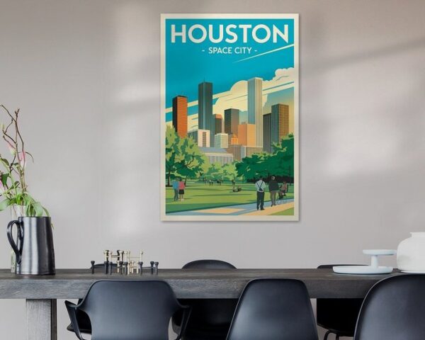 Houston, Texas Vintage Travel Poster