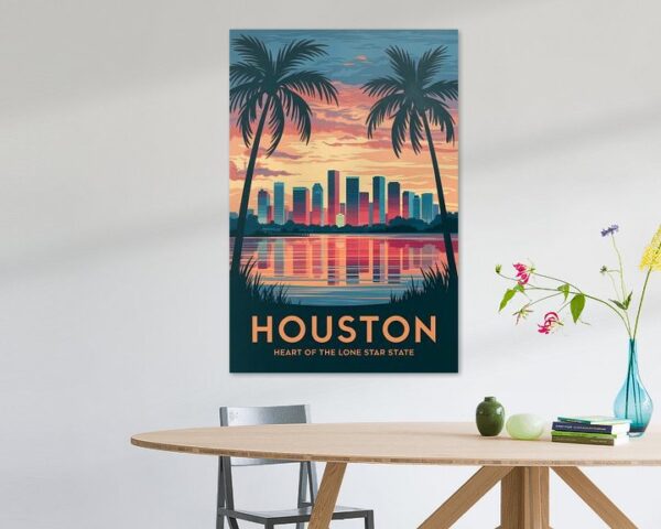 Houston, Texas Vintage Travel Poster