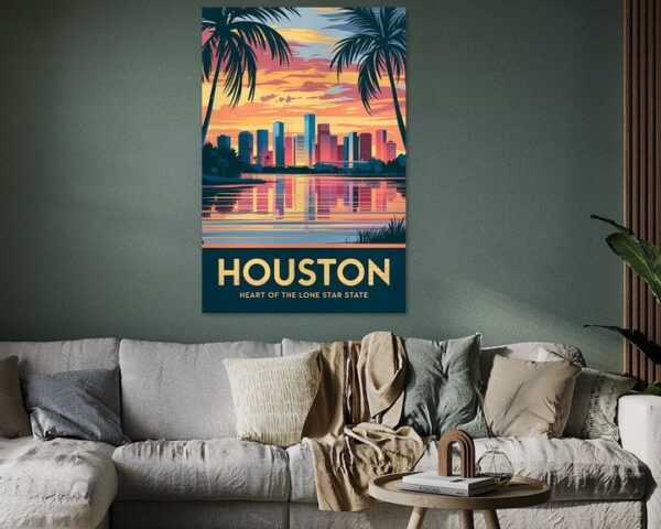 Houston, Texas Vintage Travel Poster