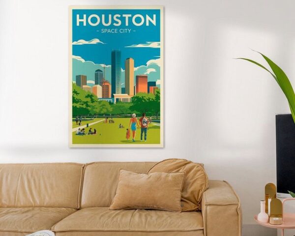 Houston, Texas Vintage Travel Poster