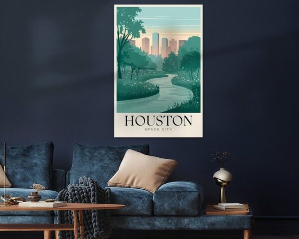 Houston, Texas Vintage Travel Poster