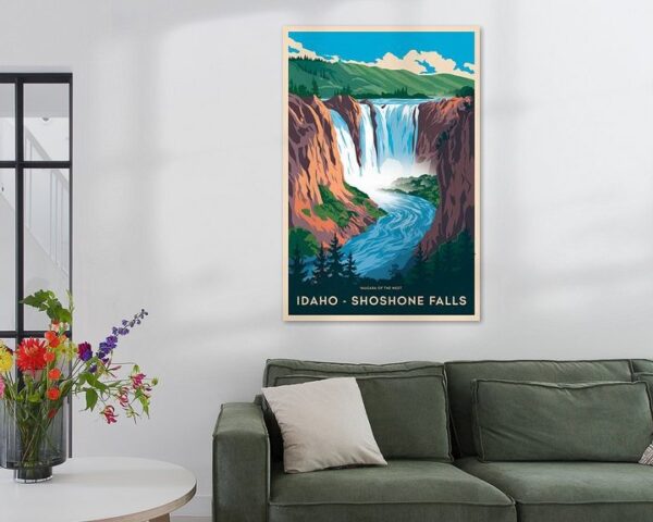 Idaho - Shoshone Falls Vintage Travel Poster