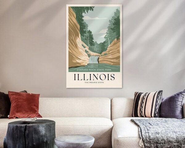 Illinois Vintage Travel Poster