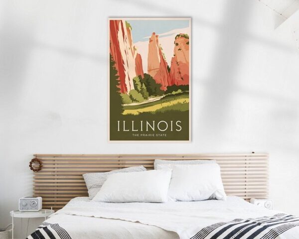 Illinois Vintage Travel Poster