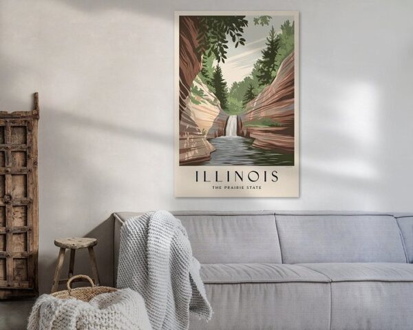 Illinois Vintage Travel Poster