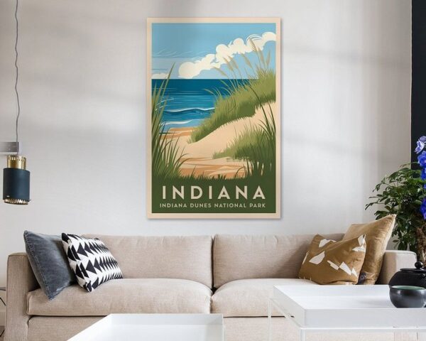 Indiana Vintage Travel Poster