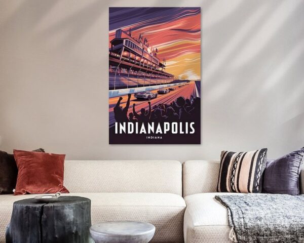 Indianapolis, Indiana Vintage Travel Poster