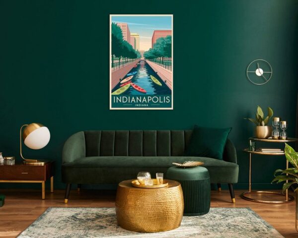 Indianapolis, Indiana Vintage Travel Poster