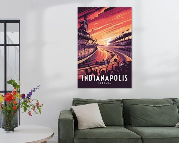 Indianapolis, Indiana Vintage Travel Poster