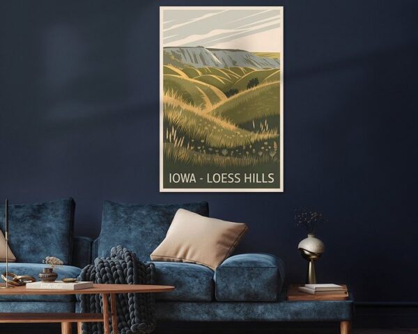 Iowa - Loess Hills Vintage Travel Poster