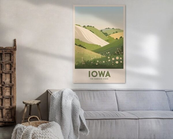 Iowa Vintage Travel Poster