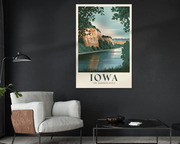 Iowa Vintage Travel Poster