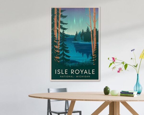 Isle Royale, Michigan Vintage Travel Poster