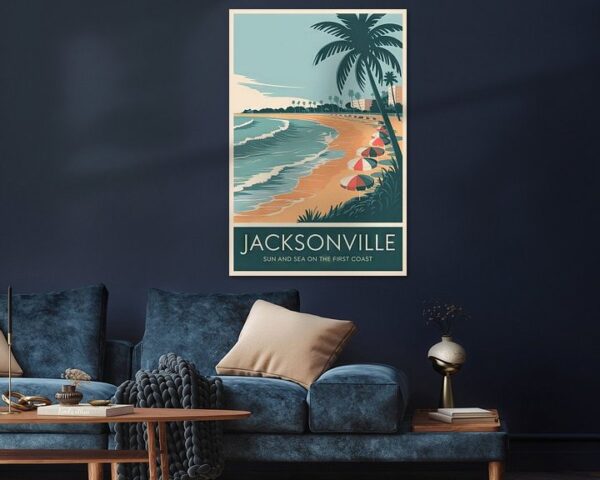 Jacksonville, Florida Vintage Travel Poster