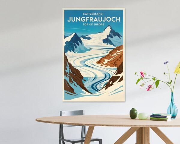 Jungfraujoch, Switzerland Vintage Travel Poster