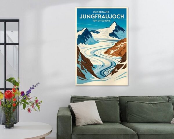 Jungfraujoch, Switzerland Vintage Travel Poster