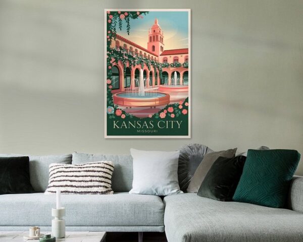 Kansas City, Missouri Vintage Travel Poster