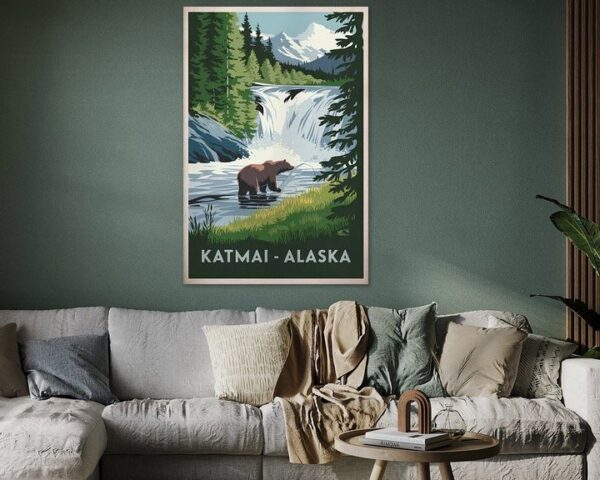 Katmai - Alaska Vintage Travel Poster