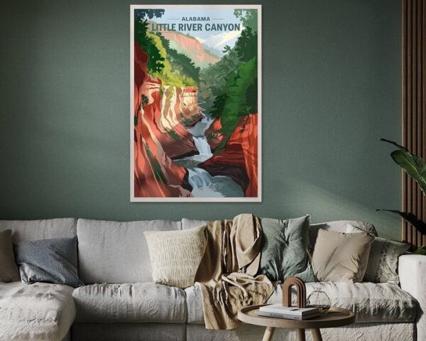 Little River Canyon, Alabama Vintage Travel Poster