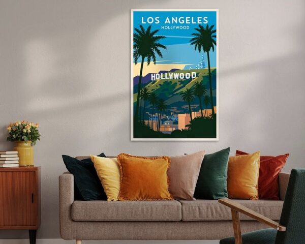 Los Angeles, Kalifornien + Vintage Travel Poster