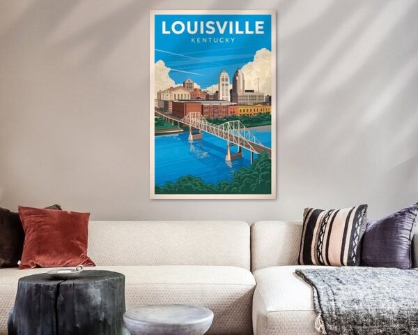 Louisville, Kentucky Vintage Travel Poster