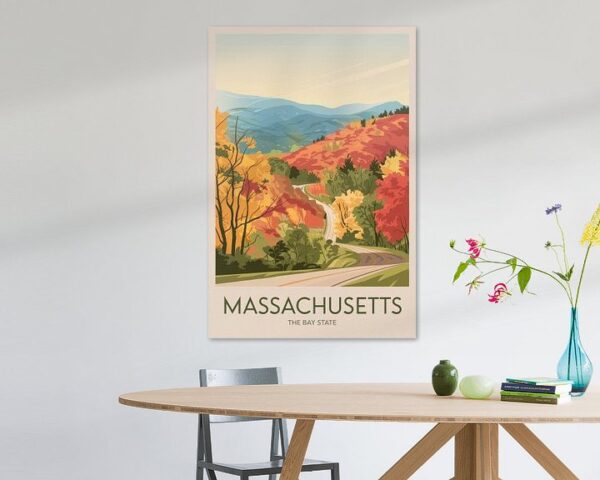 Massachusetts Vintage Travel Poster