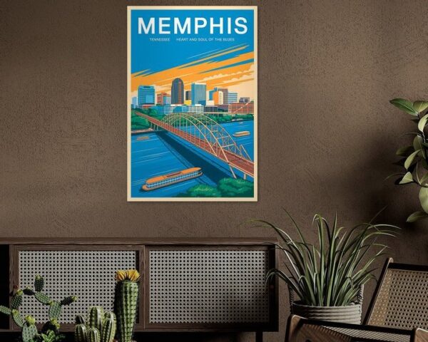 Memphis, Tennessee - Vintage Travel Poster