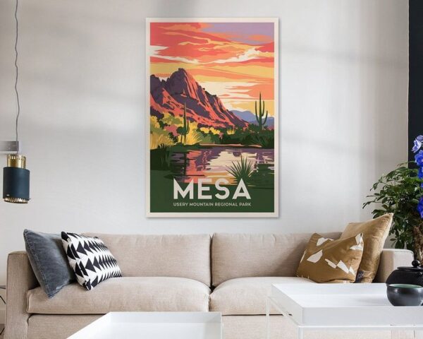 Mesa, Arizona Vintage Travel Poster