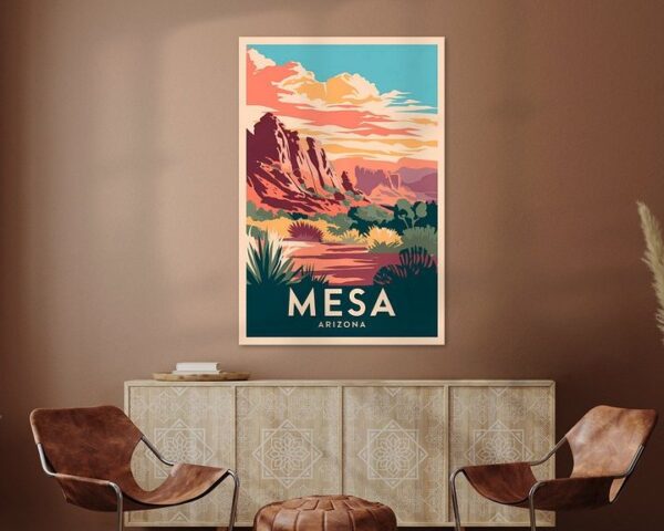 Mesa, Arizona Vintage Travel Poster