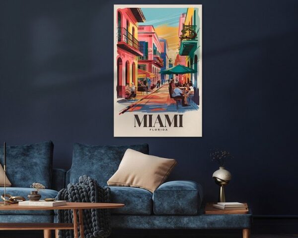 Miami, Florida Vintage Travel Poster