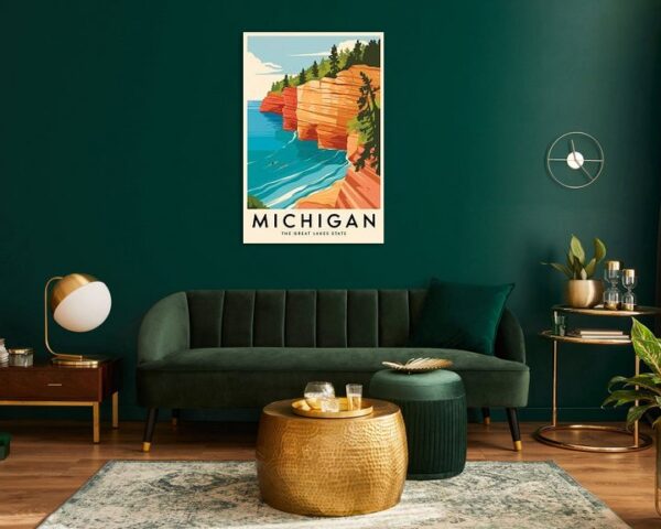 Michigan Vintage Travel Poster