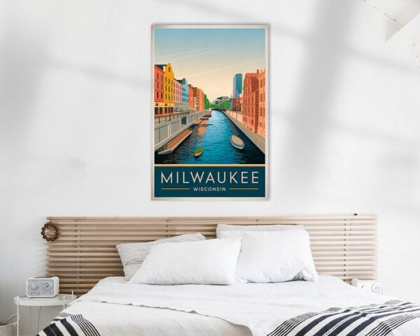 Milwaukee, Wisconsin Vintage Travel Poster