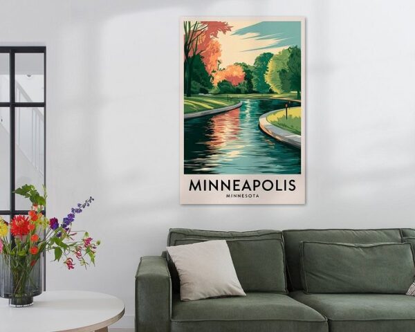 Minneapolis, Minnesota Vintage Travel Poster