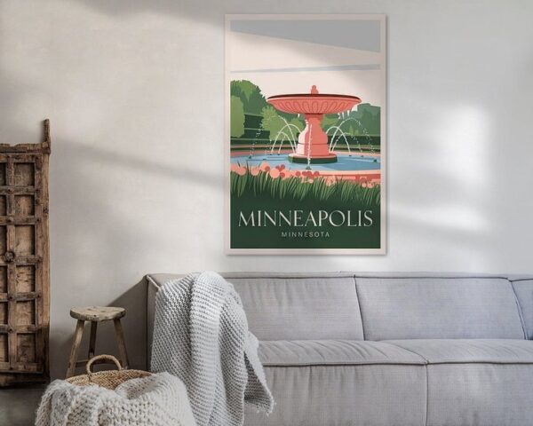 Minneapolis, Minnesota Vintage Travel Poster