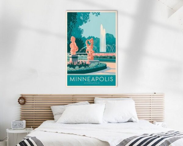 Minneapolis, Minnesota Vintage Travel Poster