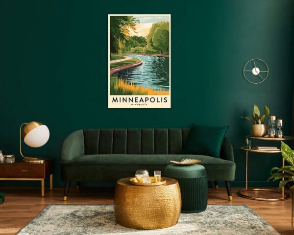 Minneapolis, Minnesota Vintage Travel Poster