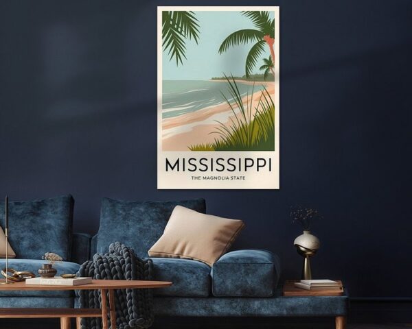 Mississippi Vintage Travel Poster