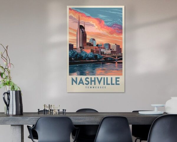 Nashville, Tennessee Vintage Travel Poster