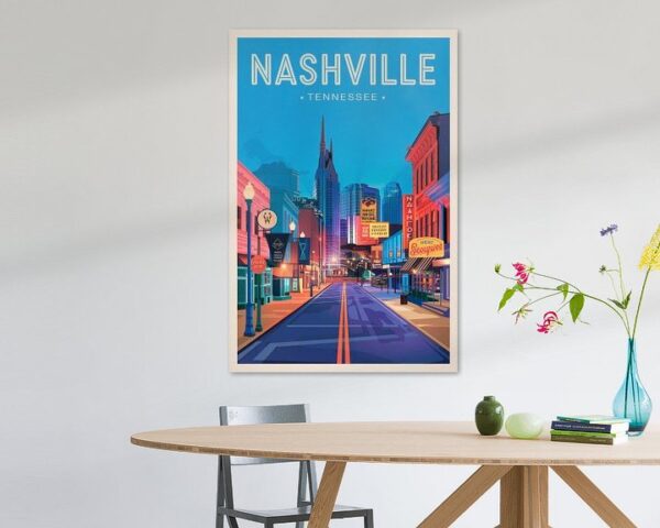 Nashville, Tennessee Vintage Travel Poster