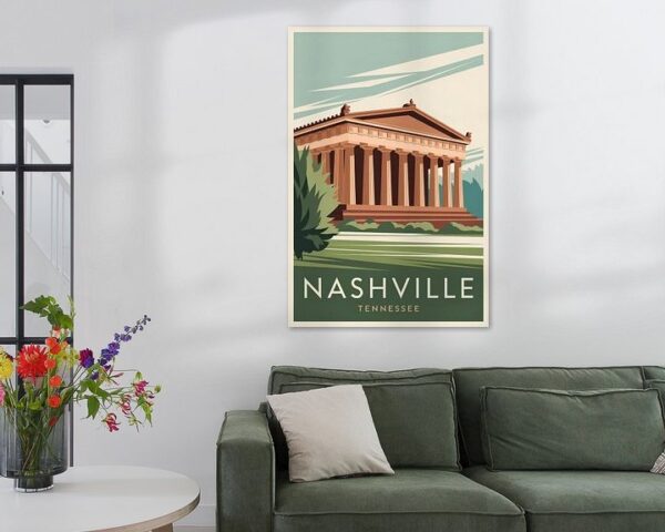 Nashville, Tennessee Vintage Travel Poster